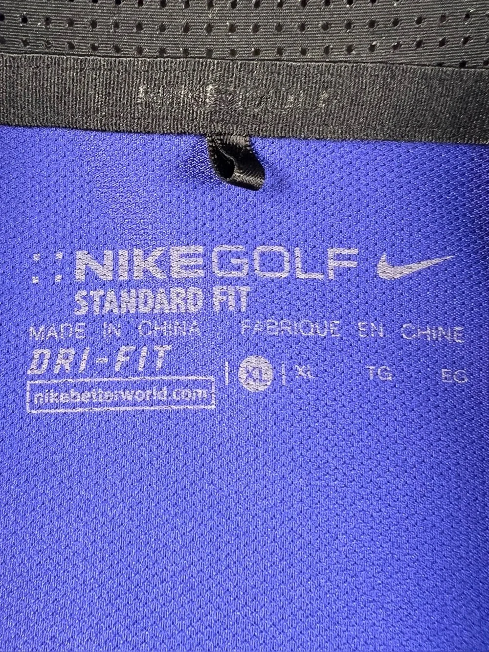 Nike Golf Polo Dri-Fit Blue Lightweight Standard Fit Men's XL